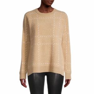 SAKS FIFTH AVENUE Check Cashmere Pullover